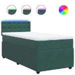 Giroletto a Molle con Materasso Verde Scuro 90x190 cm Velluto