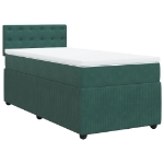 Giroletto a Molle con Materasso Verde Scuro 90x190 cm Velluto