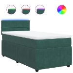 Giroletto a Molle con Materasso Verde Scuro 90x190 cm Velluto