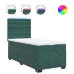 Giroletto a Molle con Materasso Verde Scuro 90x190 cm Velluto