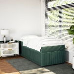 Giroletto a Molle con Materasso Verde Scuro 90x190 cm Velluto