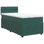 Giroletto a Molle con Materasso Verde Scuro 90x190 cm Velluto