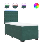 Giroletto a Molle con Materasso Verde Scuro 90x200 cm Velluto