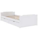Giroletto Bianco con Cassetti Legno Massello di Pino 90x200cm