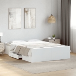 Giroletto con Cassetti Bianco 135x190 cm in Legno Multistrato