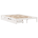 Giroletto con Cassetti Bianco 140x190 cm Legno Massello di Pino