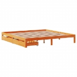 Giroletto con Cassetti Marrone Cera 180x200 Legno Massello Pino