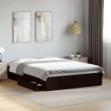 Giroletto con Cassetti Nero 140x200 cm in Legno Multistrato