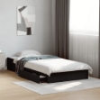 Giroletto con Cassetti Nero 90x190 cm in Legno Multistrato