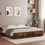 Giroletto con Cassetti Rovere Fumo 160x200 cm Legno Multistrato