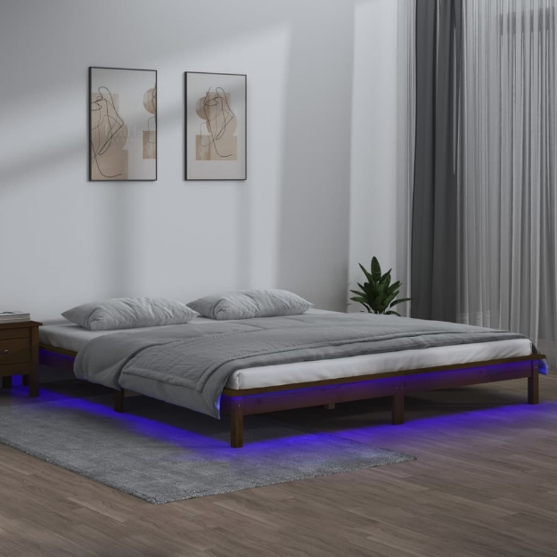Giroletto con LED senza Materasso Ambra 140x200 Legno Massello