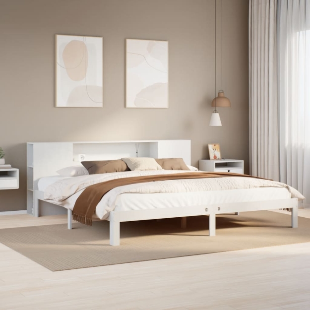 Giroletto con Libreria senza Materasso 180x200 cm in Legno Pino