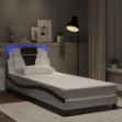 Giroletto con Luci LED Bianco e Nero 80x200 cm in Similpelle