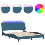 Giroletto con Luci LED Blu 160x200 cm in Velluto
