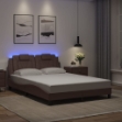 Giroletto con Luci LED Marrone 140x190 cm in Similpelle
