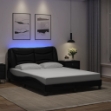 Giroletto con Luci LED Nero 140x190 cm in Similpelle