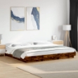 Giroletto con Luci LED Rovere Fumo 180x200 cm Legno Multistrato