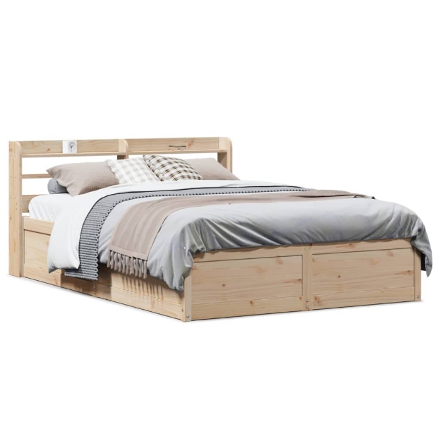 Giroletto con Testiera 120x190 cm in Legno Massello di Pino