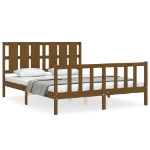 Giroletto con Testiera ambra King Size in Legno Massello