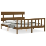 Giroletto con Testiera ambra King Size in Legno Massello