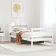 Giroletto con Testiera Bianco 100x200 cm Legno Massello di Pino