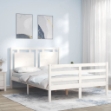 Giroletto con Testiera Bianco 120x200 cm in Legno Massello