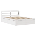Giroletto con Testiera Bianco 135x190 cm Legno Massello di Pino