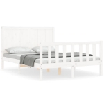 Giroletto con Testiera Bianco 140x190 cm in Legno Massello