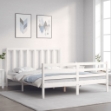 Giroletto con Testiera Bianco 160x200 cm Legno Massello