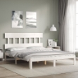 Giroletto con Testiera Bianco 160x200 cm Legno Massello