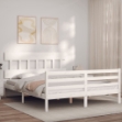 Giroletto con Testiera Bianco 160x200 cm Legno Massello
