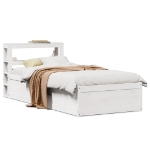 Giroletto con Testiera Bianco 75x190 cm Legno Massello di Pino