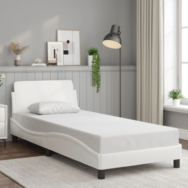 Giroletto con Testiera Bianco 80x200 cm in Similpelle