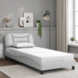 Giroletto con Testiera Bianco 80x200 cm in Similpelle