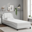 Giroletto con Testiera Bianco 80x200 cm in Similpelle