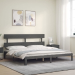 Giroletto con Testiera Grigio 200x200 cm in Legno Massello