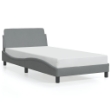 Giroletto con Testiera Grigio Chiaro 100x200 cm in Tessuto