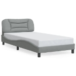 Giroletto con Testiera Grigio Chiaro 100x200 cm in Tessuto