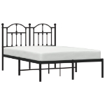 Giroletto con Testiera in Metallo Nero 120x190 cm