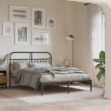 Giroletto con Testiera in Metallo Nero 135x190 cm
