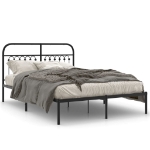 Giroletto con Testiera in Metallo Nero 140x190 cm