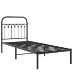 Giroletto con Testiera in Metallo Nero 75x190 cm