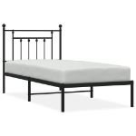 Giroletto con Testiera in Metallo Nero 90x190 cm