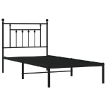 Giroletto con Testiera in Metallo Nero 90x190 cm