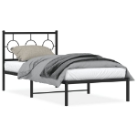 Giroletto con Testiera in Metallo Nero 90x200 cm