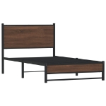 Giroletto con Testiera in Metallo Rovere Marrone 107x203 cm