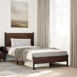 Giroletto con Testiera in Metallo Rovere Marrone 107x203 cm