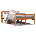 Giroletto con Testiera Marrone Cera 135x190 cm Massello Pino