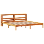 Giroletto con Testiera Marrone Cera 200x200 cm Massello Pino