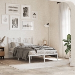 Giroletto con Testiera Metallo Bianco 120x190 cm